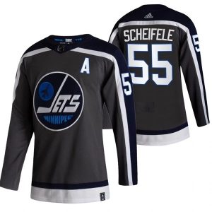 Herren Winnipeg Jets Eishockey Trikot Mark Scheifele 55 2022 Reverse Retro Schwarz Authentic